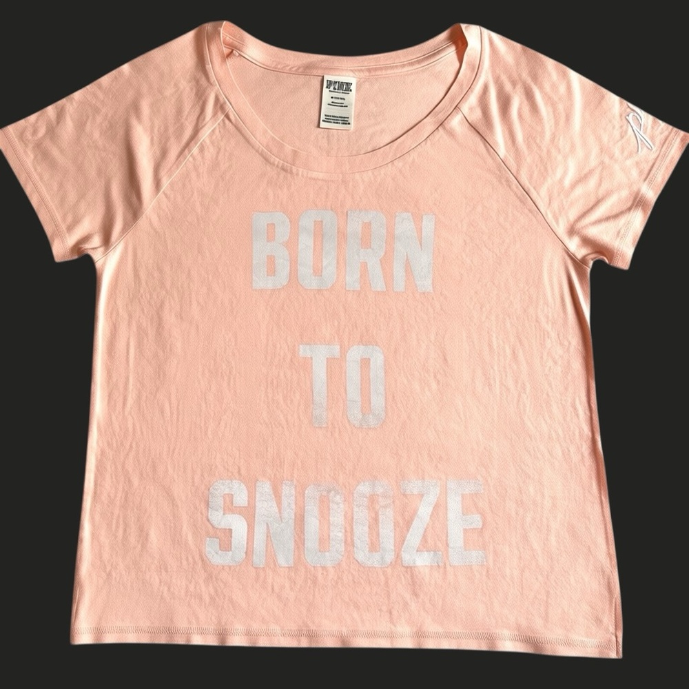 PINK Victoria's Secret Peach 'Born to Snooze' Tee